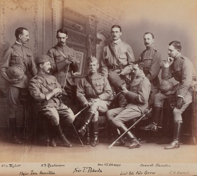 Sir Frederick Sleigh Roberts with his officers by British Photographer
